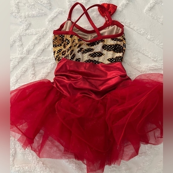 Weissman Red Leopard Print Dance Child Costume SC Black Red Sequin - Picture 9 of 14